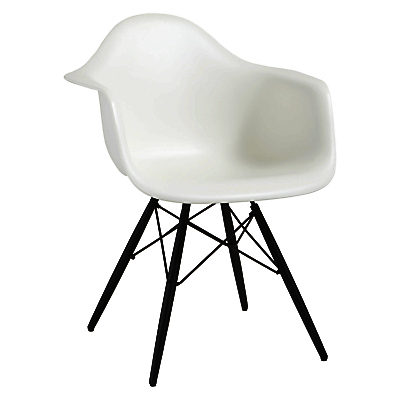Vitra Eames DAW 43cm Armchair White / Black Maple